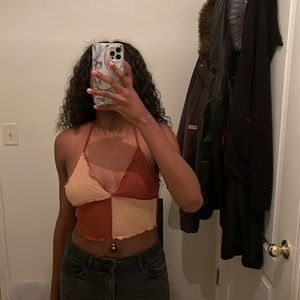 small brown mix & match crop top